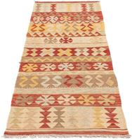 Morgenland Läufer Kelim Maimene Medaillon 200 x 62 cm, rechteckig, 0,5 mm Höhe, Wendeteppich