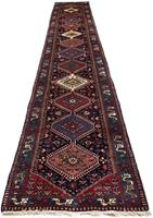 Morgenland Hochflor-Läufer Yalameh Stark Gemustert Beige 192 x 80 cm, rechteckig, 1 mm Höhe, Handgeknüpft