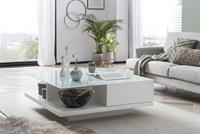 Salontafel 100x100x36 cm wit glas