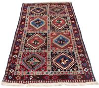 Morgenland Hochflor-Läufer Yalameh Medaillon Rosso 193 x 82 cm, rechteckig, 1 mm Höhe, Handgeknüpft