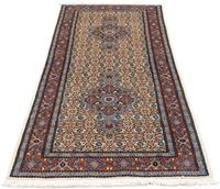 Morgenland Hochflor-Läufer Moud Medaillon Blu scuro 195 x 77 cm, rechteckig, 1 mm Höhe, Handgeknüpft