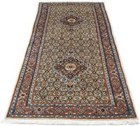 Morgenland Hochflor-Läufer Moud Medaillon Beige 190 x 79 cm, rechteckig, 1 mm Höhe, Handgeknüpft
