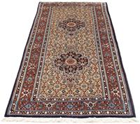 Morgenland Hochflor-Läufer Moud Medaillon Beige 198 x 76 cm, rechteckig, 1 mm Höhe, Handgeknüpft