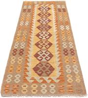 Morgenland Läufer Kelim Maimene Medaillon 200 x 60 cm, rechteckig, 0,5 mm Höhe, Wendeteppich