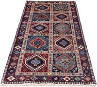 Morgenland Hochflor-Läufer Yalameh Medaillon Rosso scuro 194 x 83 cm, rechteckig, 1 mm Höhe, Handgeknüpft