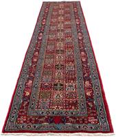 Morgenland Hochflor-Läufer Moud Felder Rosso 395 x 81 cm, rechteckig, 1 mm Höhe, Unikat mit Zertifikat