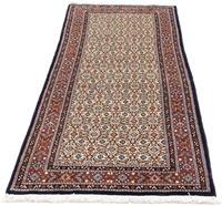 Morgenland Hochflor-Läufer Moud Medaillon Beige 203 x 75 cm, rechteckig, 1 mm Höhe, Handgeknüpft
