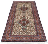 Morgenland Hochflor-Läufer Moud Medaillon Beige 190 x 80 cm, rechteckig, 1 mm Höhe, Handgeknüpft