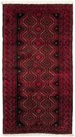 Morgenland Hochflor-Läufer Belutsch Durchgemustert Rosso 180 x 96 cm, rechteckig, 0,8 mm Höhe, Handgeknüpft