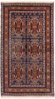 Morgenland Hochflor-Läufer Belutsch Medaillon Blu scuro 184 x 107 cm, rechteckig, 0,8 mm Höhe, Handgeknüpft