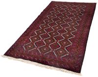 Morgenland Hochflor-Läufer Belutsch Durchgemustert Rosso scuro 197 x 107 cm, rechteckig, 0,8 mm Höhe, Handgeknüpft