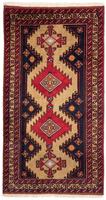 Morgenland Hochflor-Läufer Belutsch Medaillon Beige 215 x 111 cm, rechteckig, 0,8 mm Höhe, Handgeknüpft