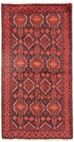 Morgenland Hochflor-Läufer Belutsch Durchgemustert Rosso 190 x 104 cm, rechteckig, 0,8 mm Höhe, Handgeknüpft
