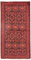 Morgenland Hochflor-Läufer Belutsch Durchgemustert Rosso 190 x 104 cm, rechteckig, 0,8 mm Höhe, Handgeknüpft