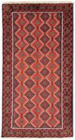 Morgenland Hochflor-Läufer Belutsch Durchgemustert Rosso 188 x 98 cm, rechteckig, 0,8 mm Höhe, Handgeknüpft