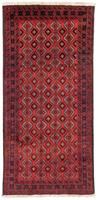 Morgenland Hochflor-Läufer Belutsch Durchgemustert Rosso 185 x 97 cm, rechteckig, 0,8 mm Höhe, Handgeknüpft