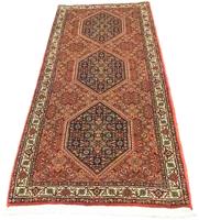 Morgenland Hochflor-Läufer Bidjar Geometrisch Rosso 198 x 74 cm, rechteckig, 1,5 mm Höhe, Unikat mit Zertifikat