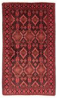 Morgenland Hochflor-Läufer Belutsch Durchgemustert Rosso 181 x 102 cm, rechteckig, 0,8 mm Höhe, Handgeknüpft
