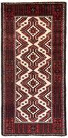 Morgenland Hochflor-Läufer Belutsch Medaillon Rosso 218 x 103 cm, rechteckig, 0,8 mm Höhe, Handgeknüpft