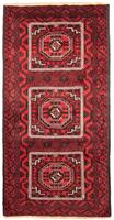 Morgenland Hochflor-Läufer Belutsch Medaillon Rosso 222 x 112 cm, rechteckig, 0,8 mm Höhe, Handgeknüpft