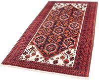 Morgenland Hochflor-Läufer Belutsch Durchgemustert Rosso 202 x 100 cm, rechteckig, 0,8 mm Höhe, Handgeknüpft