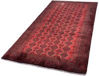 Morgenland Hochflor-Läufer Belutsch Durchgemustert Rosso scuro 230 x 113 cm, rechteckig, 0,8 mm Höhe, Handgeknüpft