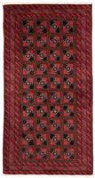 Morgenland Hochflor-Läufer Belutsch Durchgemustert Rosso 197 x 104 cm, rechteckig, 0,8 mm Höhe, Handgeknüpft