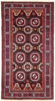 Morgenland Hochflor-Läufer Belutsch Durchgemustert Rosso 192 x 101 cm, rechteckig, 0,8 mm Höhe, Handgeknüpft