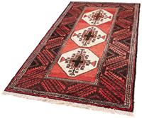 Morgenland Hochflor-Läufer Belutsch Medaillon Rosso 189 x 101 cm, rechteckig, 0,8 mm Höhe, Handgeknüpft