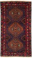 Morgenland Hochflor-Läufer Belutsch Medaillon Blu scuro 196 x 111 cm, rechteckig, 0,8 mm Höhe, Handgeknüpft