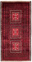 Morgenland Hochflor-Läufer Belutsch Medaillon Rosso 220 x 114 cm, rechteckig, 0,8 mm Höhe, Handgeknüpft