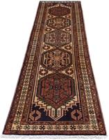 Morgenland Hochflor-Läufer Hamadan Medaillon 280 x 80 cm, rechteckig, 1 mm Höhe, Handgeknüpft