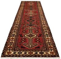 Morgenland Hochflor-Läufer Shiraz Medaillon Rosso chiaro 400 x 100 cm, rechteckig, 1 mm Höhe, Unikat mit Zertifikat