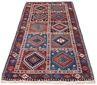Morgenland Hochflor-Läufer Yalameh Felder Rosso chiaro 200 x 82 cm, rechteckig, 1 mm Höhe, Handgeknüpft