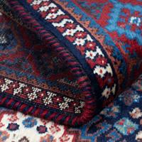 Morgenland Hochflor-Läufer Yalameh Felder Blu 203 x 81 cm, rechteckig, 1 mm Höhe, Handgeknüpft