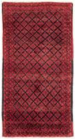 Morgenland Hochflor-Läufer Belutsch Durchgemustert Rosso 181 x 100 cm, rechteckig, 0,8 mm Höhe, Handgeknüpft