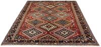 Morgenland Hochflor-Läufer Yalameh Durchgemustert Rosso scuro 197 x 84 cm, rechteckig, 1 mm Höhe, Handgeknüpft