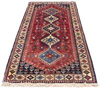 Morgenland Hochflor-Läufer Yalameh Medaillon Rosso scuro 198 x 84 cm, rechteckig, 1 mm Höhe, Handgeknüpft
