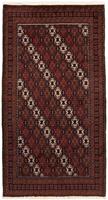 Morgenland Hochflor-Läufer Belutsch Durchgemustert Rosso scuro 186 x 102 cm, rechteckig, 0,8 mm Höhe, Handgeknüpft
