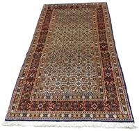 Morgenland Hochflor-Läufer Moud Stark Gemustert Marrone 200 x 85 cm, rechteckig, 1,5 mm Höhe, Handgeknüpft