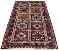 Morgenland Hochflor-Läufer Yalameh Medaillon Marrone 202 x 83 cm, rechteckig, 1 mm Höhe, Handgeknüpft
