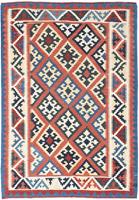 Morgenland Hochflor-Läufer Nain Durchgemustert Blu scuro 215 x 57 cm, rechteckig, 1 mm Höhe, Handgeknüpft