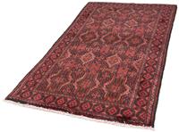 Morgenland Hochflor-Läufer Belutsch Durchgemustert Rosso 182 x 101 cm, rechteckig, 0,8 mm Höhe, Handgeknüpft