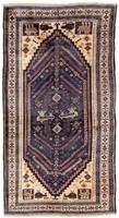 Morgenland Hochflor-Läufer Belutsch Medaillon Blu scuro 211 x 112 cm, rechteckig, 0,8 mm Höhe, Handgeknüpft
