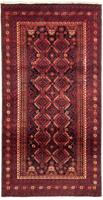 Morgenland Hochflor-Läufer Belutsch Durchgemustert Rosso scuro 216 x 102 cm, rechteckig, 0,8 mm Höhe, Handgeknüpft