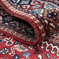 Morgenland Hochflor-Läufer Yalameh Medaillon Rosso scuro 196 x 87 cm, rechteckig, 1 mm Höhe, Handgeknüpft