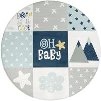 Paco Home Kindervloerkleed Chicos 554 geweven, patchworkdesign, met een opschrift & regenboog of sterretjes