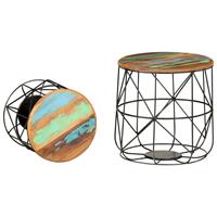vidaXL Salontafels 2 st massief gerecycled hout