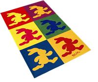 Felix der Hase Vloerkleed voor de kinderkamer FE-411 Stof print, zachte microvezel, kinderkamer