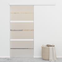 vidaXL Schuifdeur 90x205 cm ESG-glas en aluminium zilverkleurig